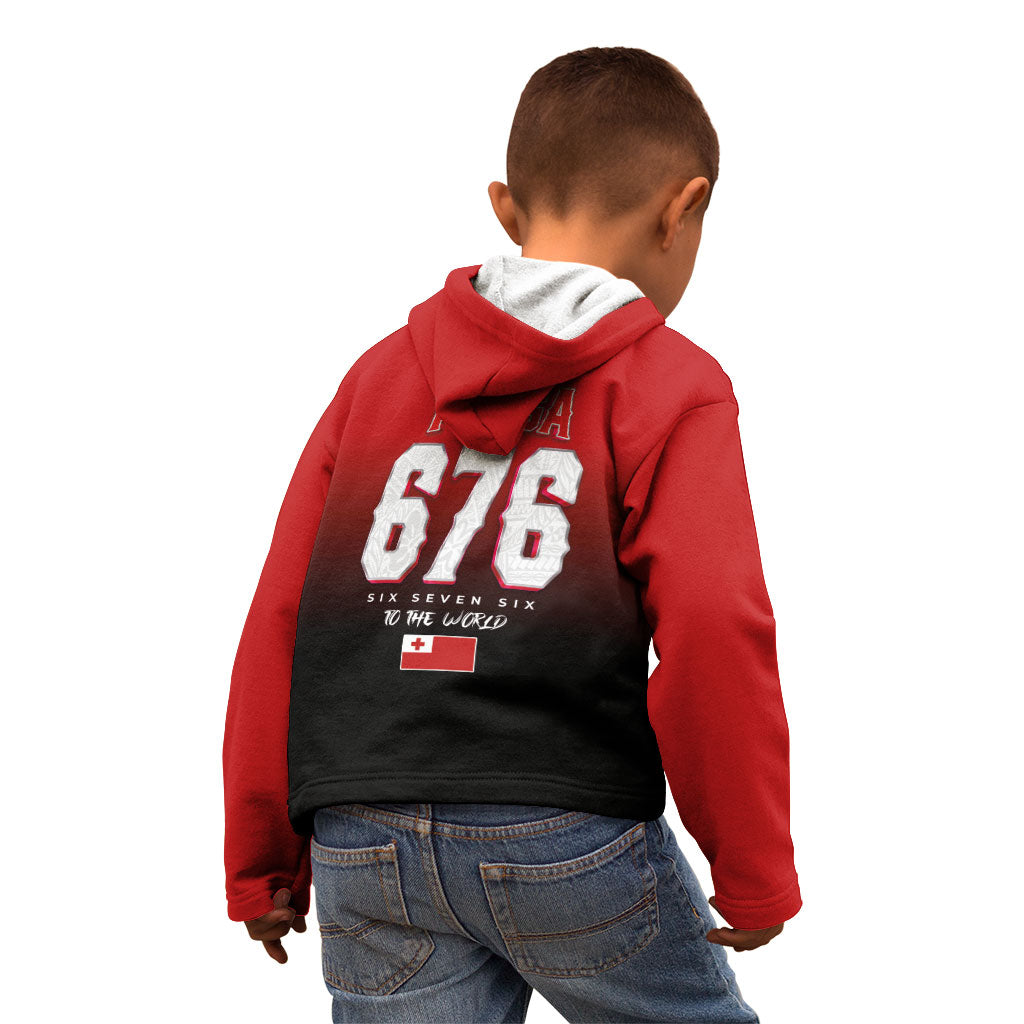 Mate Ma'a Tonga Kid Hoodie Traditional Warrior and Ngatu Art Pattern LT03 - Polynesian Pride