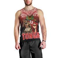 Mate Ma'a Tonga Men Tank Top Traditional Warrior and Ngatu Art Pattern LT03 - Polynesian Pride