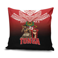 Mate Ma'a Tonga Pillow Cover Traditional Warrior and Ngatu Art Pattern LT03 Red - Polynesian Pride