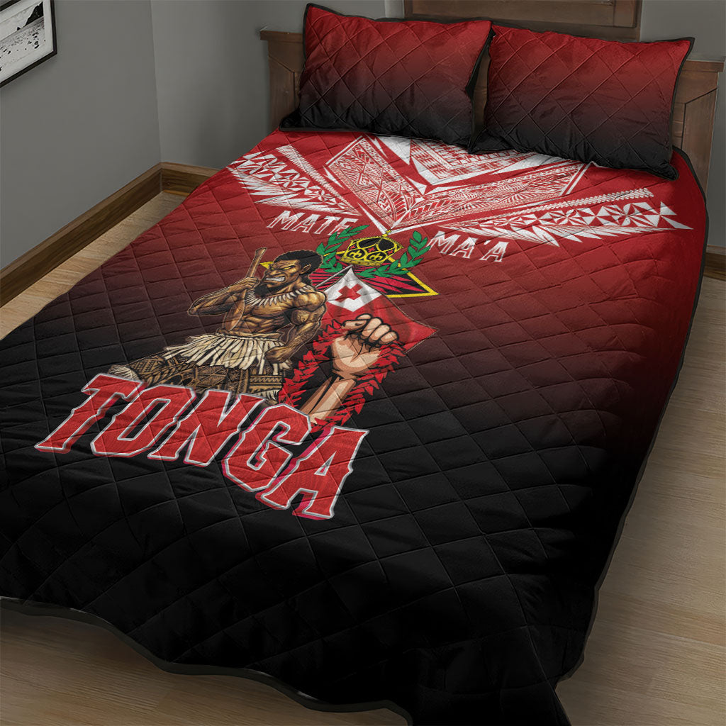 Mate Ma'a Tonga Quilt Bed Set Traditional Warrior and Ngatu Art Pattern LT03 - Polynesian Pride