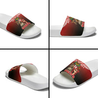 Mate Ma'a Tonga Slide Sandals Traditional Warrior and Ngatu Art Pattern LT03 - Polynesian Pride