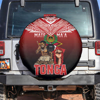 Mate Ma'a Tonga Spare Tire Cover Traditional Warrior and Ngatu Art Pattern LT03 Red - Polynesian Pride
