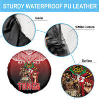 Mate Ma'a Tonga Spare Tire Cover Traditional Warrior and Ngatu Art Pattern LT03 - Polynesian Pride