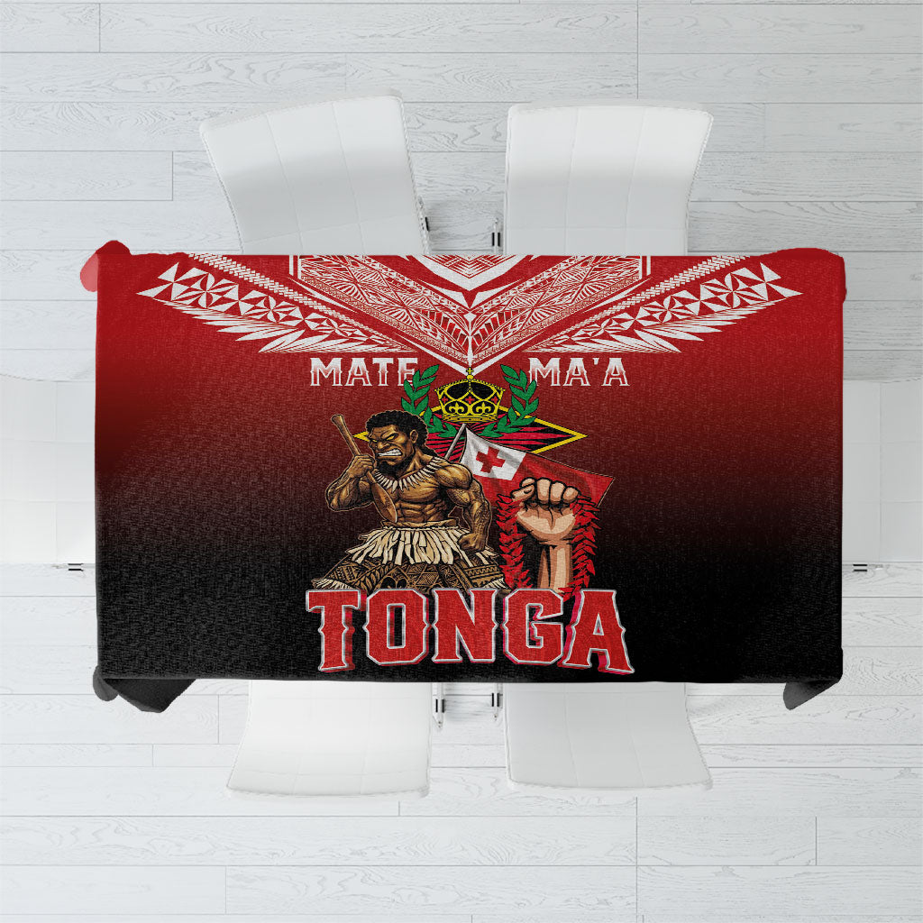 Mate Ma'a Tonga Tablecloth Traditional Warrior and Ngatu Art Pattern LT03 Red - Polynesian Pride