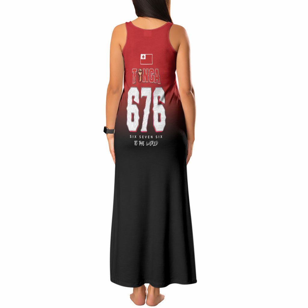 Mate Ma'a Tonga Tank Maxi Dress Traditional Warrior and Ngatu Art Pattern LT03 - Polynesian Pride