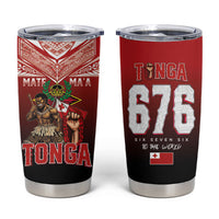 Mate Ma'a Tonga Tumbler Cup Traditional Warrior and Ngatu Art Pattern LT03 Red - Polynesian Pride