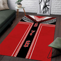 Tonga Area Rug Tribal Pacific Ngatu Motif LT03 Red - Polynesian Pride