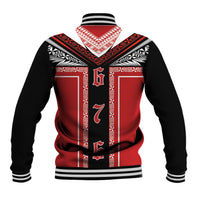Tonga Baseball Jacket Tribal Pacific Ngatu Motif LT03 - Polynesian Pride
