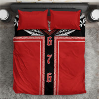 Tonga Bedding Set Tribal Pacific Ngatu Motif LT03 Red - Polynesian Pride