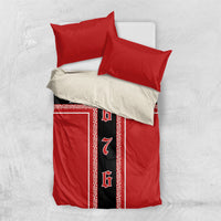 Tonga Bedding Set Tribal Pacific Ngatu Motif LT03 US Twin 172cm x 218cm Red - Polynesian Pride