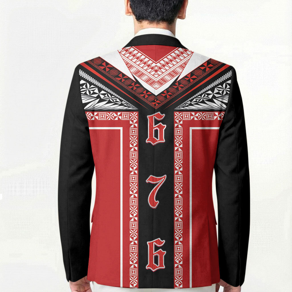Tonga Blazer Tribal Pacific Ngatu Motif LT03 - Polynesian Pride