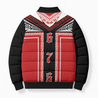 Tonga Bomber Puffer Jacket Tribal Pacific Ngatu Motif LT03 - Polynesian Pride