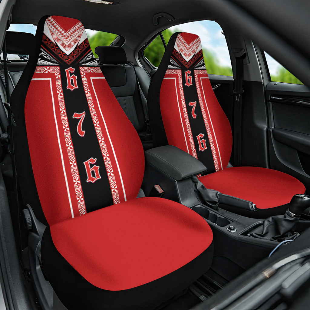 Tonga Car Seat Cover Tribal Pacific Ngatu Motif LT03 One Size Red - Polynesian Pride