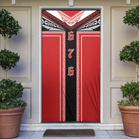 Tonga Door Cover Tribal Pacific Ngatu Motif LT03 Red - Polynesian Pride