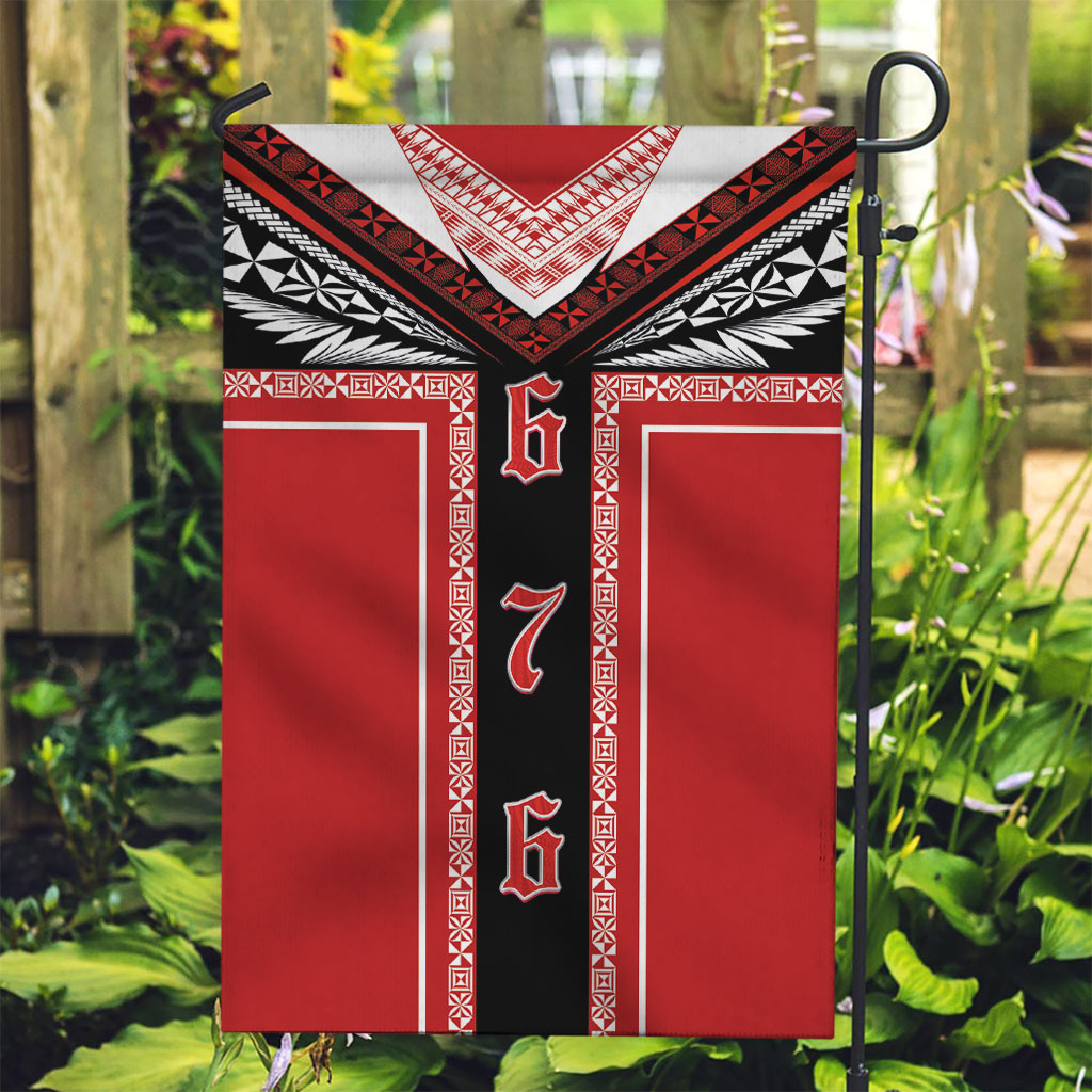 Tonga Garden Flag Tribal Pacific Ngatu Motif LT03 Garden Flag Red - Polynesian Pride