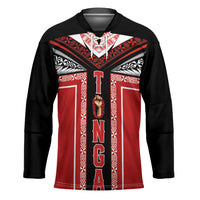 Tonga Hockey Jersey Tribal Pacific Ngatu Motif LT03 Unisex Red - Polynesian Pride