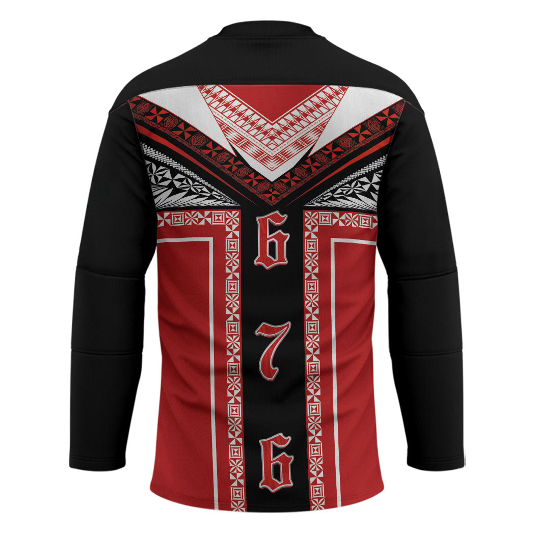 Tonga Hockey Jersey Tribal Pacific Ngatu Motif LT03 - Polynesian Pride