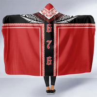 Tonga Hooded Blanket Tribal Pacific Ngatu Motif LT03 One Size Red - Polynesian Pride