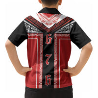Tonga Kid Hawaiian Shirt Tribal Pacific Ngatu Motif LT03 - Polynesian Pride
