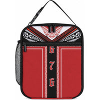 Tonga Lunch Bag Tribal Pacific Ngatu Motif LT03 10.2 × 8.3 × 4.3 inch Red - Polynesian Pride