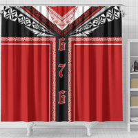 Tonga Shower Curtain Tribal Pacific Ngatu Motif LT03 - Polynesian Pride