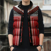 Tonga Sleeveless Puffer Jacket Tribal Pacific Ngatu Motif LT03 - Polynesian Pride