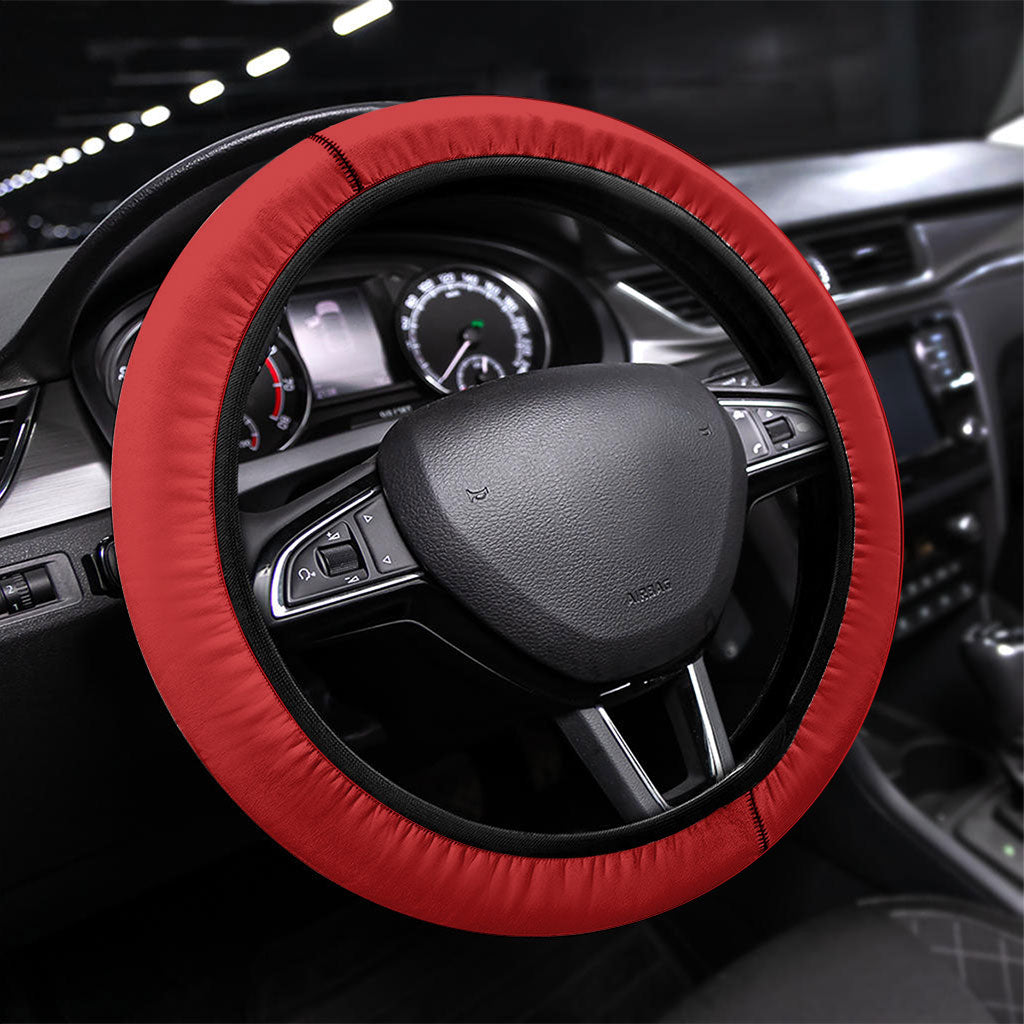 Tonga Steering Wheel Cover Tribal Pacific Ngatu Motif LT03 Universal Fit Red - Polynesian Pride