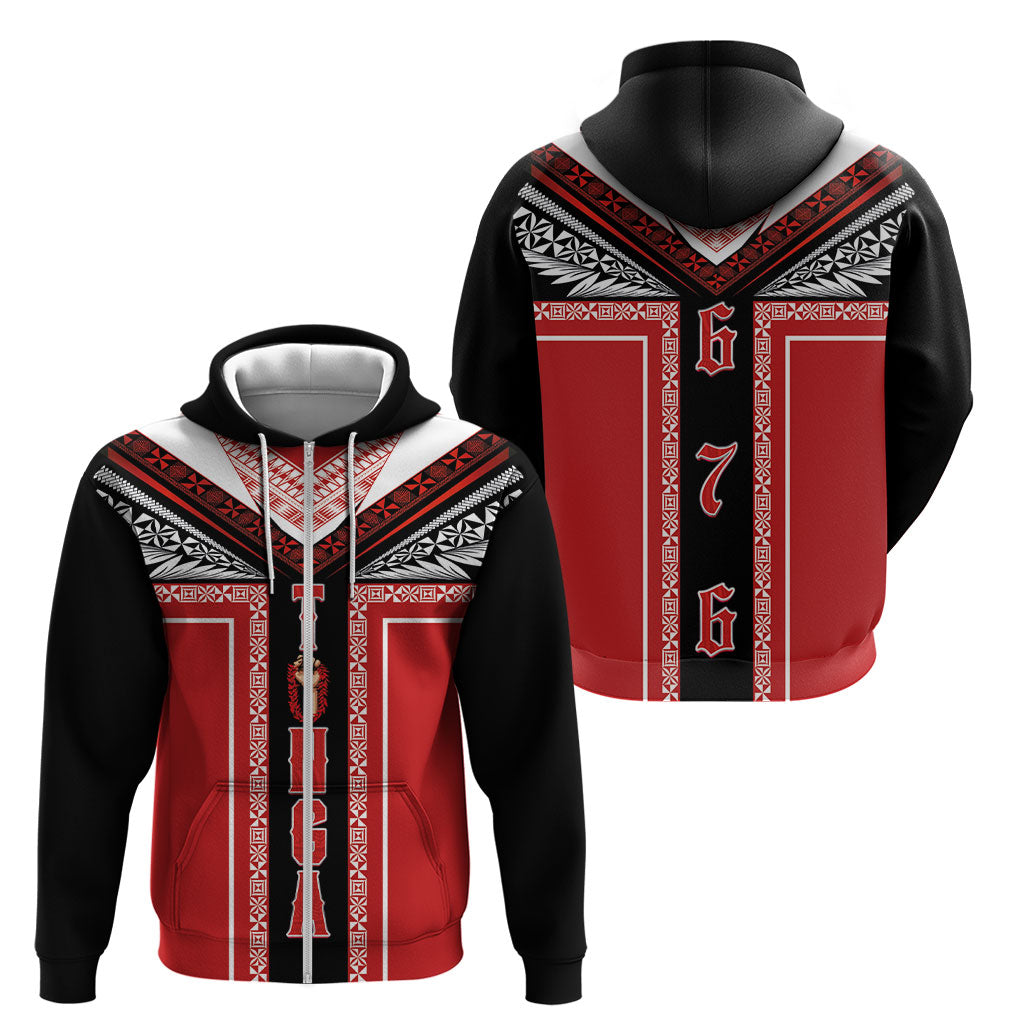 Tonga Zip Hoodie Tribal Pacific Ngatu Motif LT03 - Polynesian Pride