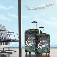 New Zealand Luggage Cover Aotearoa Symbols With Silver Fern LT03 - Polynesian Pride