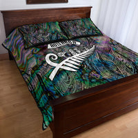 New Zealand Quilt Bed Set Aotearoa Symbols With Silver Fern LT03 - Polynesian Pride
