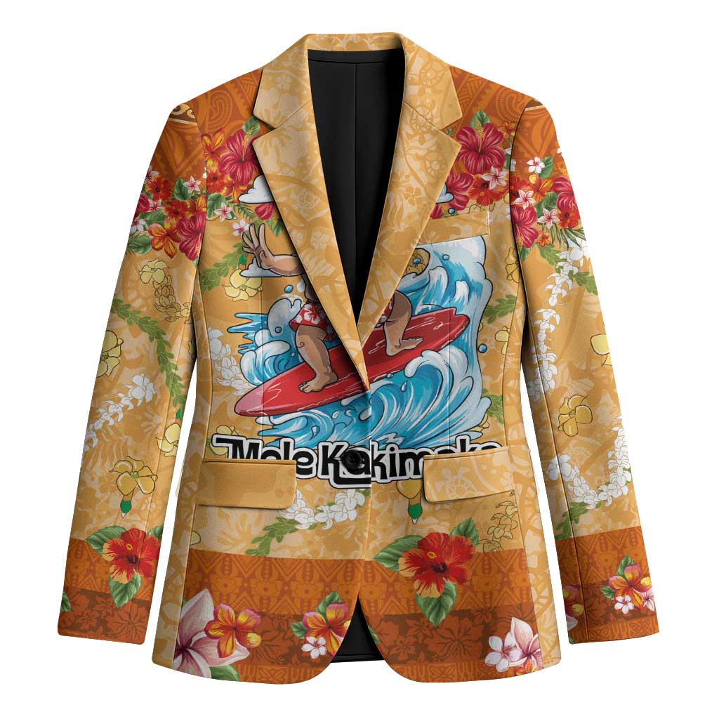 Hawaii Mele Kalikimaka Blazer Funny Santa Claus Surfing on Tropical Plants LT03 Unisex Multicolor - Polynesian Pride