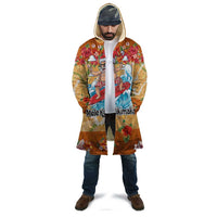 Hawaii Mele Kalikimaka Cloak Funny Santa Claus Surfing on Tropical Plants - Polynesian Pride
