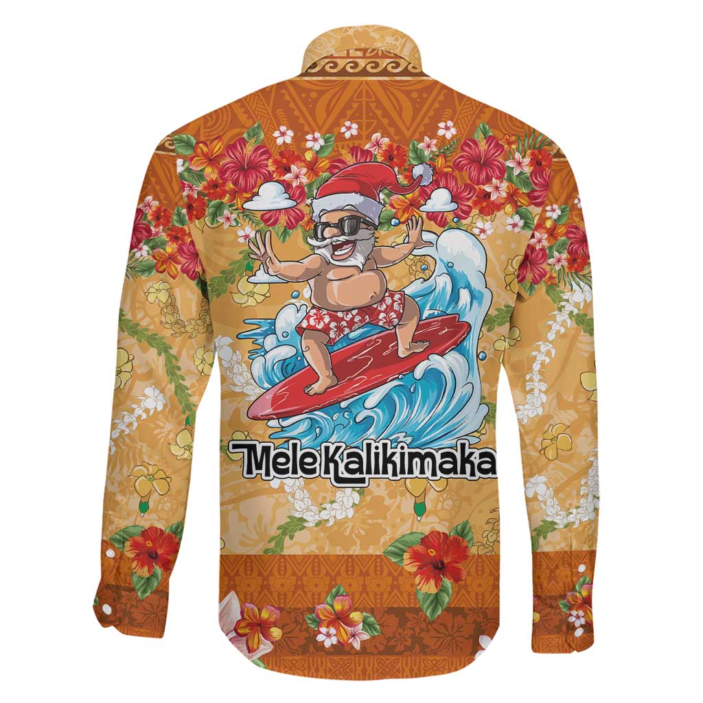Hawaii Mele Kalikimaka Family Matching Puletasi and Hawaiian Shirt Funny Santa Claus Surfing on Tropical Plants LT03 - Polynesian Pride