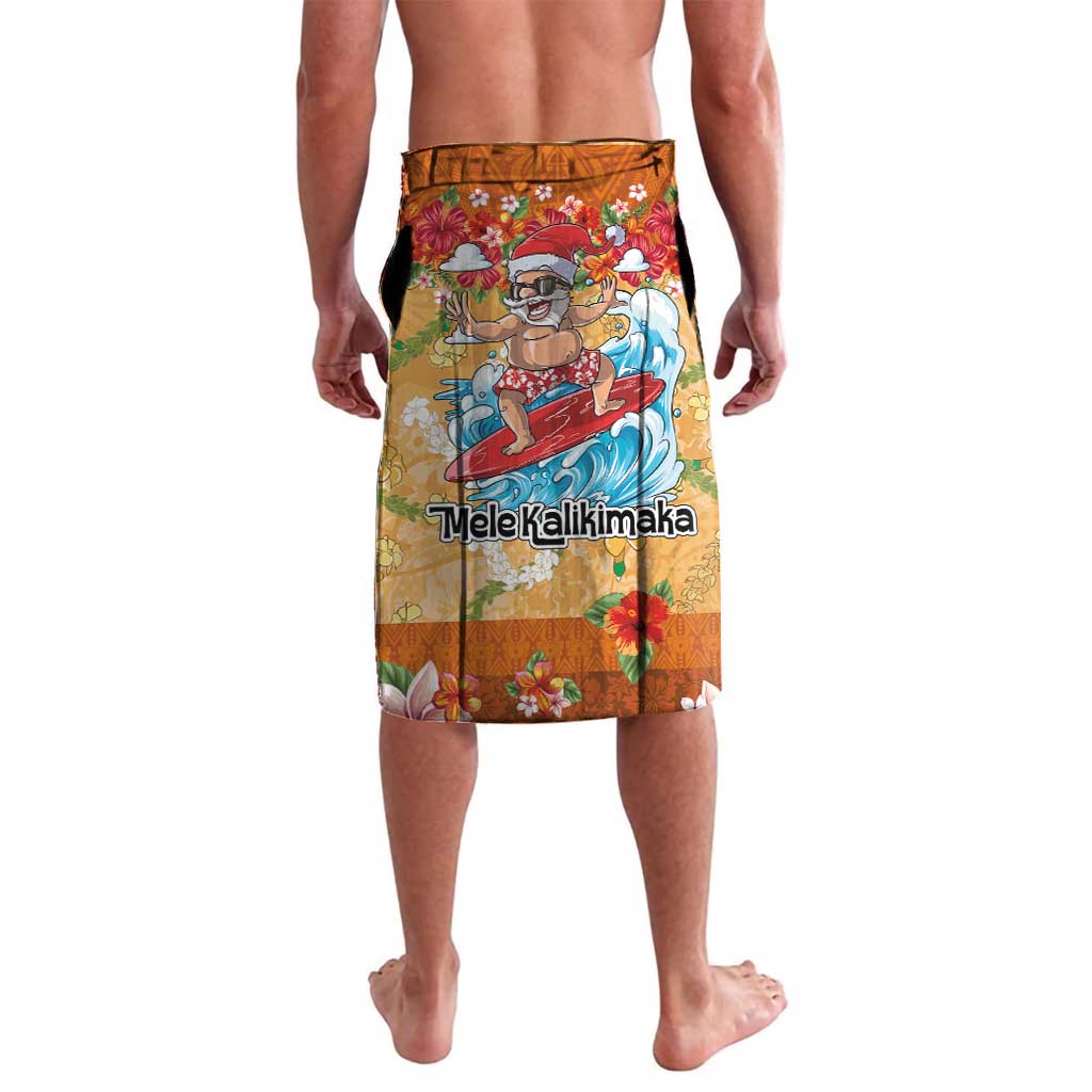 Hawaii Mele Kalikimaka Lavalava Funny Santa Claus Surfing on Tropical Plants - Polynesian Pride