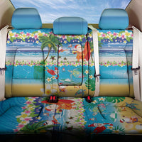 Polynesian Merry Christmas Back Car Seat Cover Funny Santa Beach Tropical Plant and Turtle - Polynesian Pride