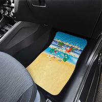 Polynesian Merry Christmas Car Mats Funny Santa Beach Tropical Plant and Turtle LT03 - Polynesian Pride