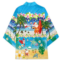 Polynesian Merry Christmas Kimono Funny Santa Beach Tropical Plant and Turtle LT03 - Polynesian Pride