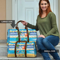 Polynesian Merry Christmas Travel Bag Funny Santa Beach Tropical Plant and Turtle - Polynesian Pride