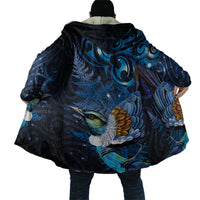 Aotearoa Matariki Cloak Maori Tribal with Silver Fern and Tui Bird Galaxy Style - Polynesian Pride