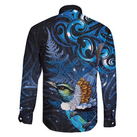 Aotearoa Matariki Family Matching Off Shoulder Short Dress and Hawaiian Shirt Maori Tribal with Silver Fern and Tui Bird Galaxy Style - Polynesian Pride