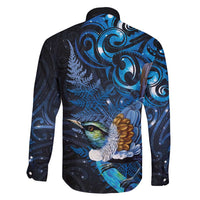 Aotearoa Matariki Family Matching Short Sleeve Bodycon Dress and Hawaiian Shirt Maori Tribal with Silver Fern and Tui Bird Galaxy Style - Polynesian Pride