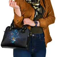 Aotearoa Matariki Shoulder Handbag Maori Tribal with Silver Fern and Tui Bird Galaxy Style - Polynesian Pride