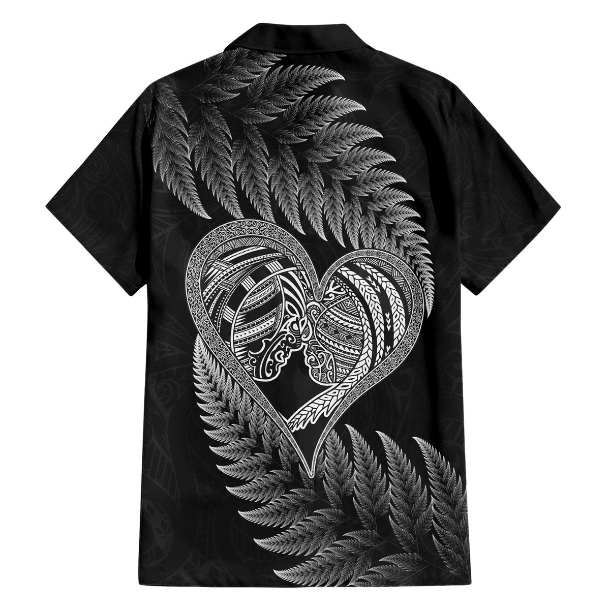 New Zealand Valentine Day Hawaiian Shirt Aotearoa Warrior and Woman Love Heart Maori Pattern LT03 - Polynesian Pride
