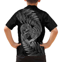 New Zealand Valentine Day Kid Hawaiian Shirt Aotearoa Warrior and Woman Love Heart Maori Pattern LT03 - Polynesian Pride