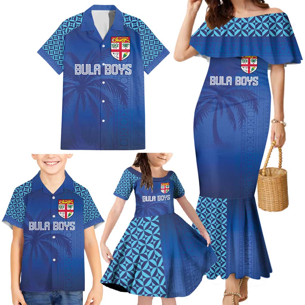 Custom Fiji Football-Towards World Cup 2026 Family Matching Mermaid Dress and Hawaiian Shirt LT03 - Polynesian Pride
