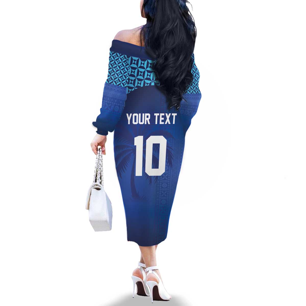Custom Fiji Football-Towards World Cup 2026 Family Matching Off The Shoulder Long Sleeve Dress and Hawaiian Shirt LT03 - Polynesian Pride