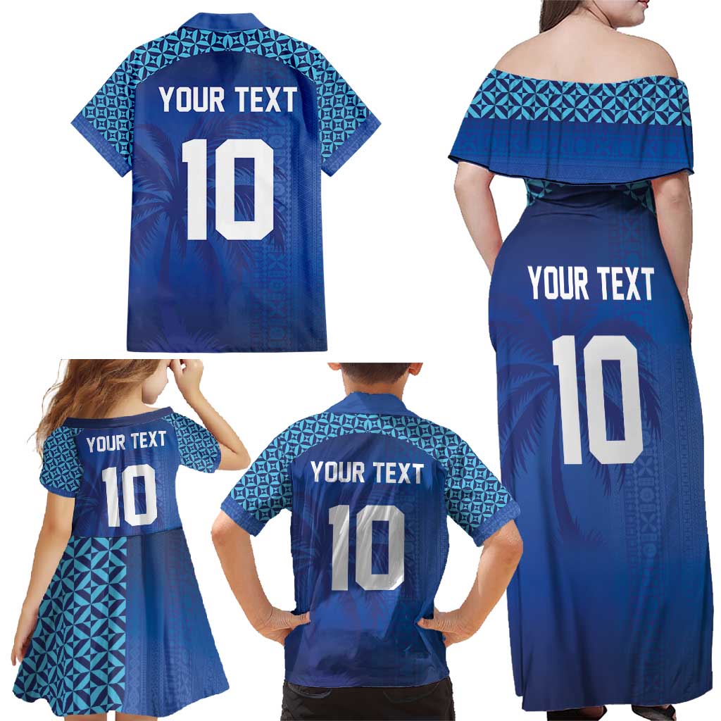 Custom Fiji Football-Towards World Cup 2026 Family Matching Off Shoulder Maxi Dress and Hawaiian Shirt LT03 - Polynesian Pride