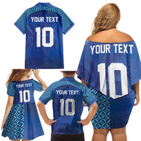 Custom Fiji Football-Towards World Cup 2026 Family Matching Off Shoulder Short Dress and Hawaiian Shirt LT03 - Polynesian Pride