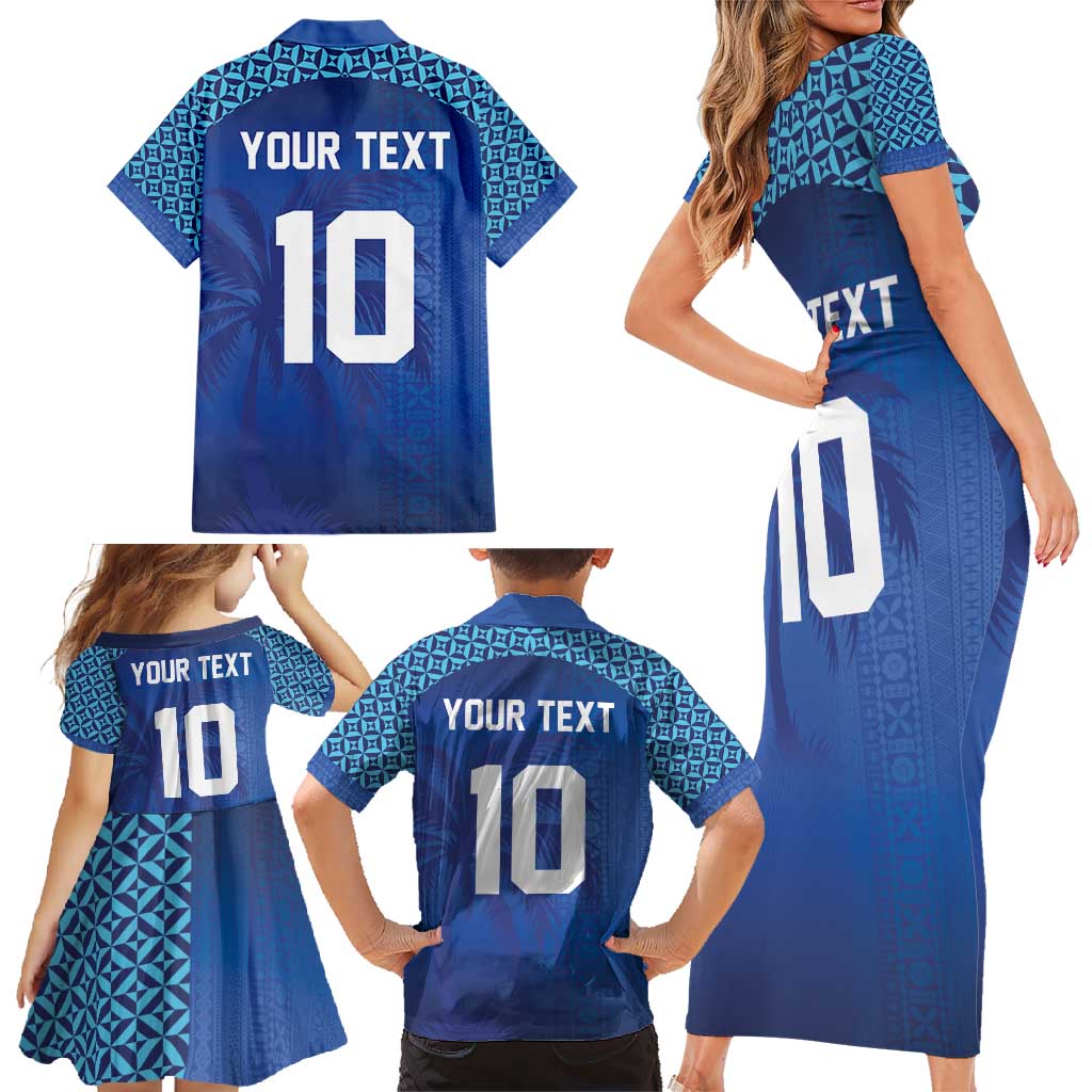 Custom Fiji Football-Towards World Cup 2026 Family Matching Short Sleeve Bodycon Dress and Hawaiian Shirt LT03 - Polynesian Pride