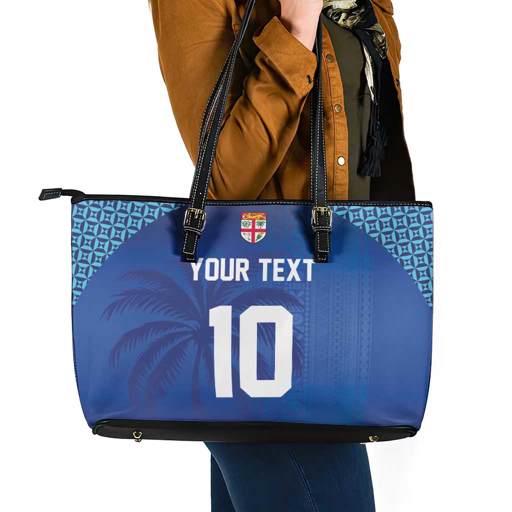 Custom Fiji Football-Towards World Cup 2026 Leather Tote Bag LT03 - Polynesian Pride